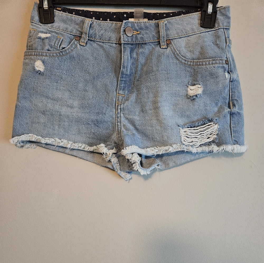 Roxy Womens Denim Distressed Shorts, Size 27, Blue